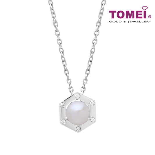 TOMEI Blissful Collection Pearl Necklace, White Gold 585