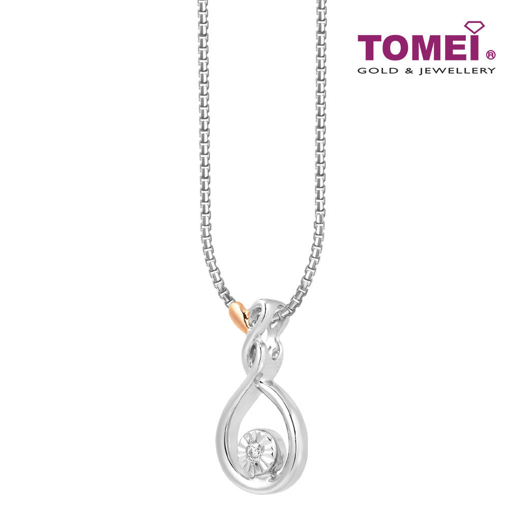 TOMEI Love Is Beautiful Collection Pendant Set, White? Gold 585