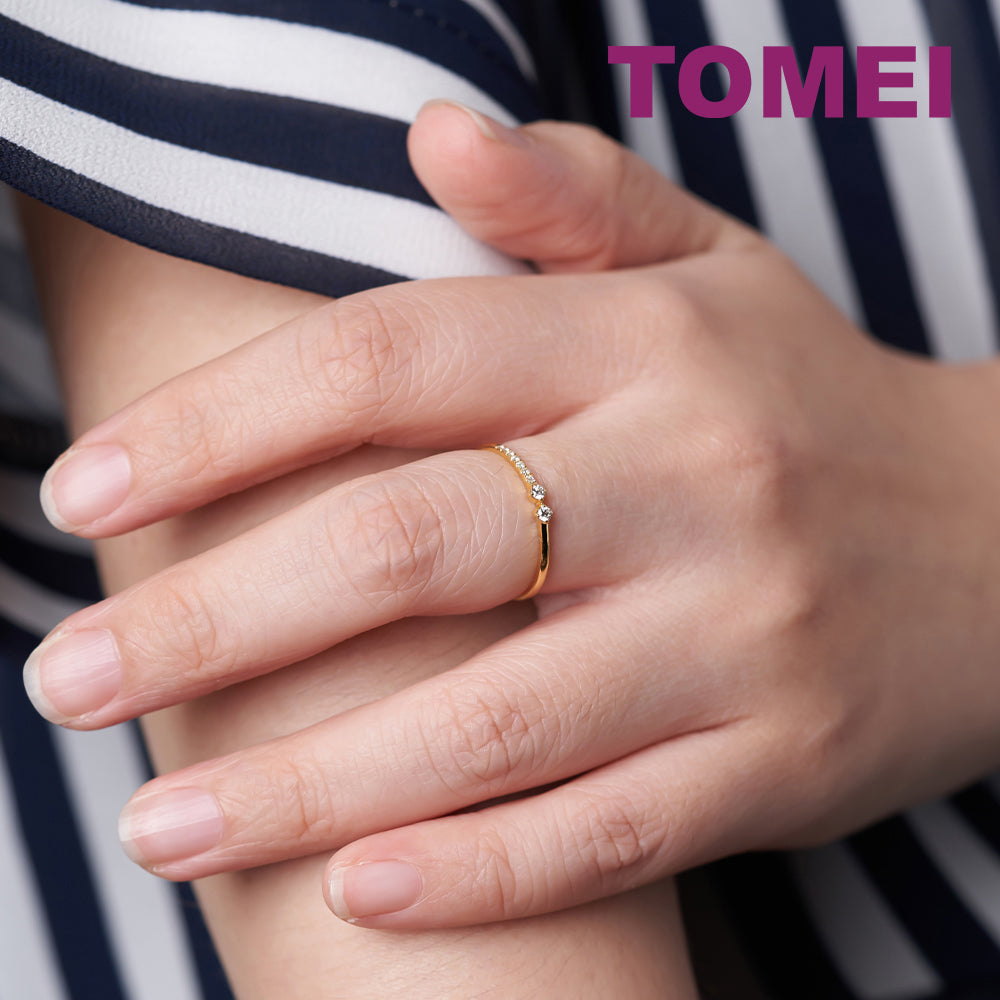 TOMEI [Online Exclusive] Minimalist Diamond Ring, White/Yellow Gold 750