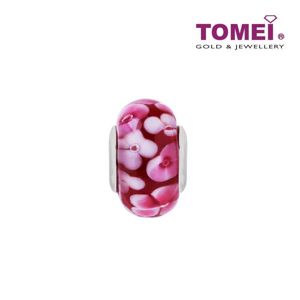 TOMEI Chomel Floriate of Energy Charm, White Gold 585