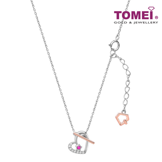 TOMEI Love Joins Us Together Ruby Necklace, White Gold 585