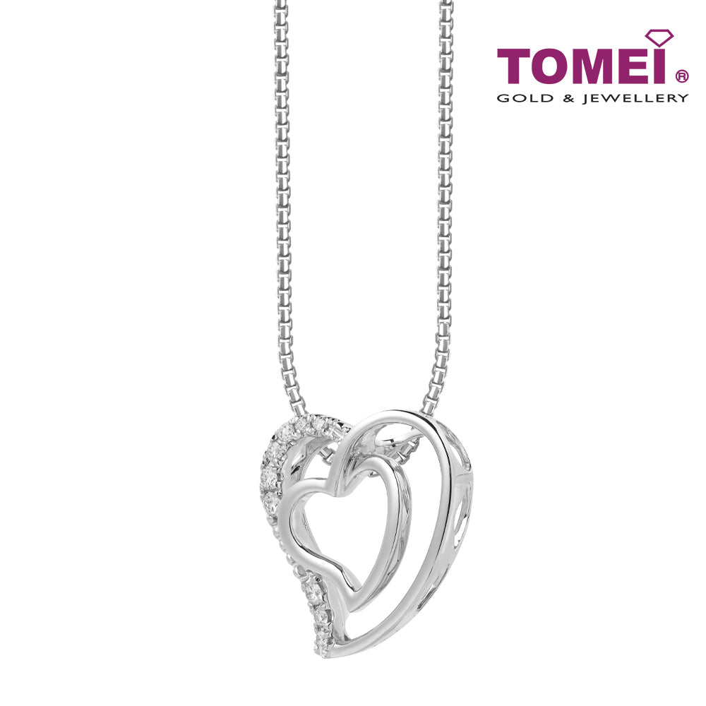 TOMEI Love Is Beautiful Collection Pendant Set, White Gold 585