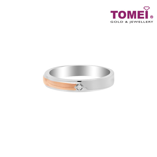 TOMEI EB Evermore Ring For Him, White+Rose Gold 750