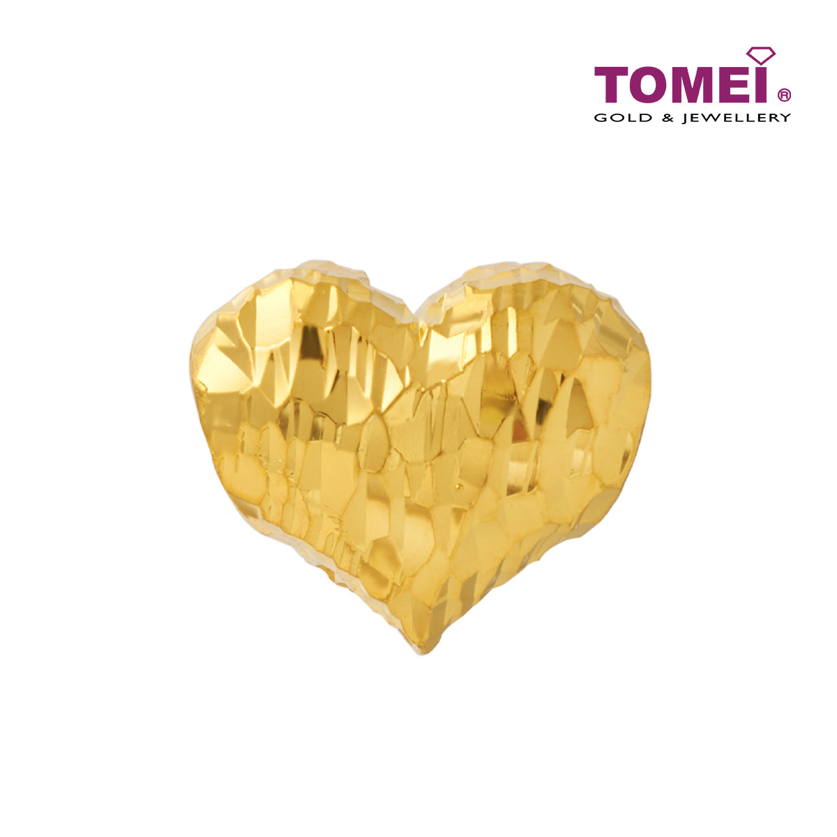 TOMEI Laser Cut Love Charm, Yellow Gold 916