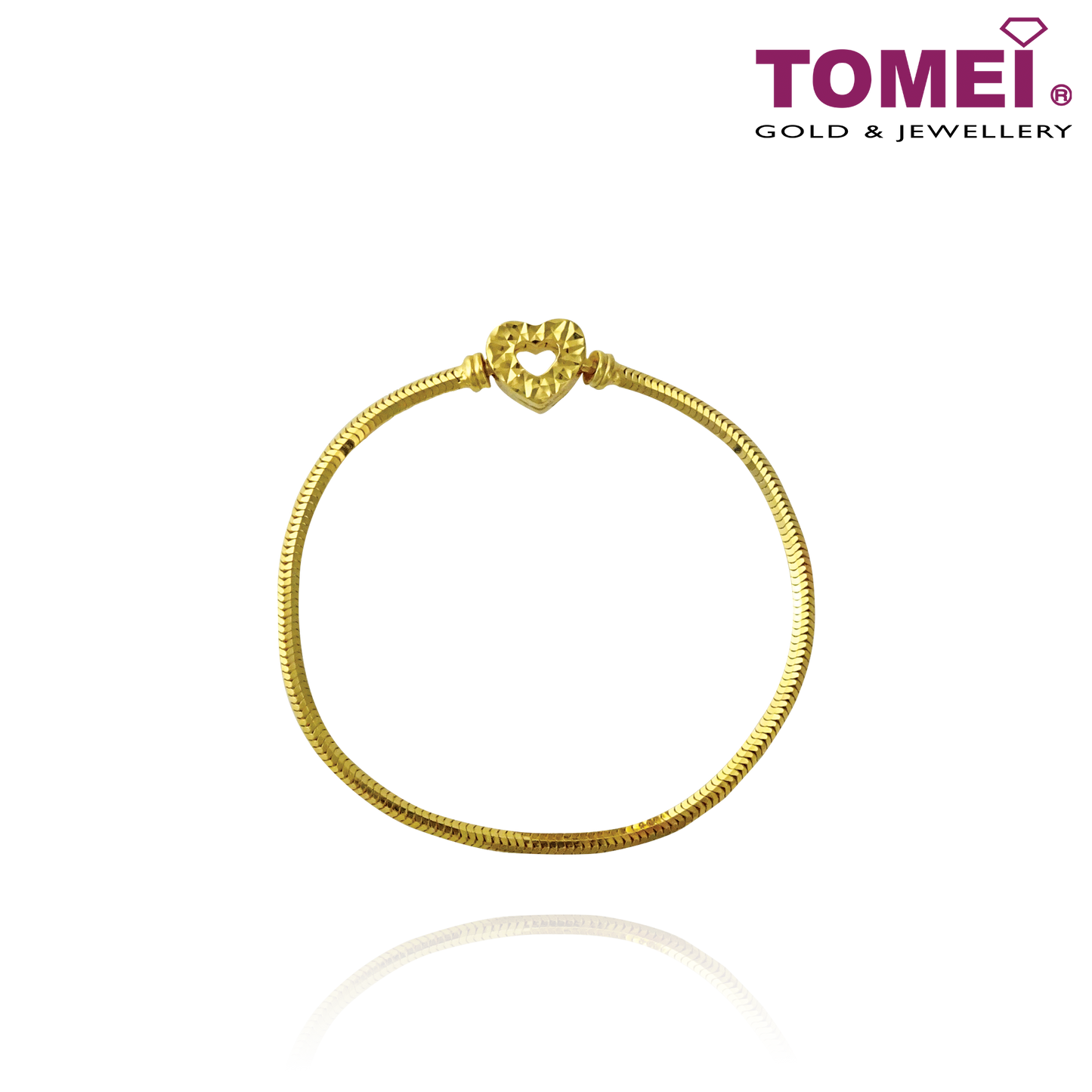 TOMEI Chomel Love Bracelet Yellow Gold 916 TM YG1178B 19CM 1C