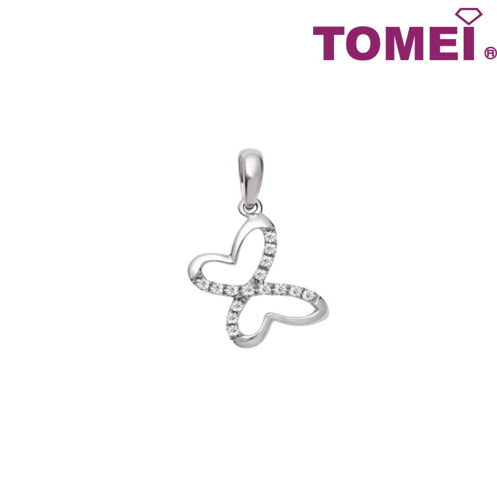 TOMEI The Butterfly Effect Diamond Pendant Set | White Gold 585
