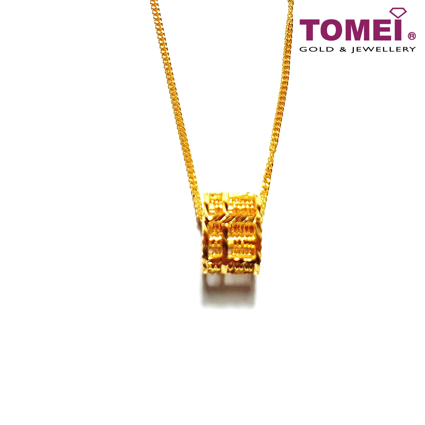 TOMEI Rolling Wealth Abacus Pendant, Yellow Gold 916