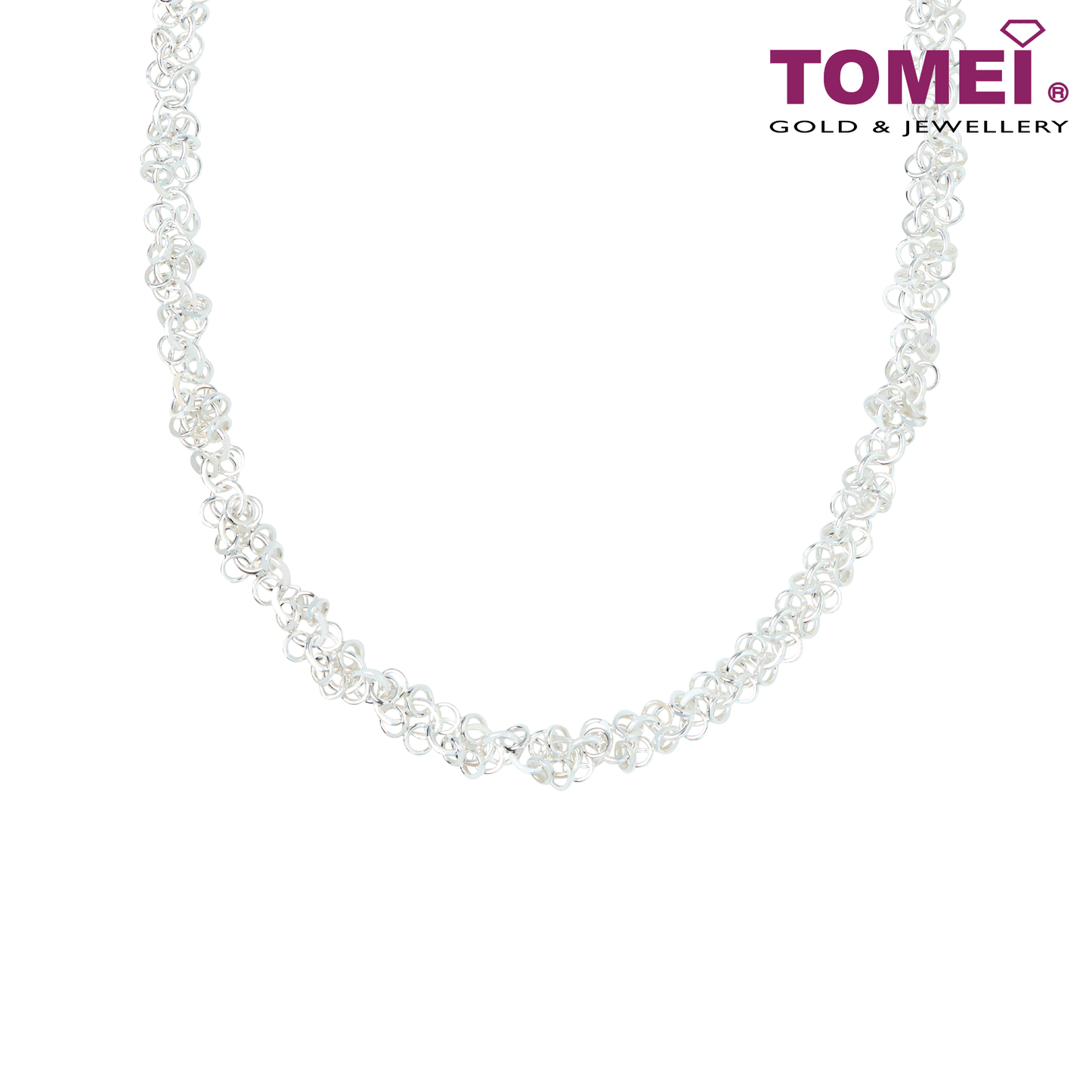 TOMEI Online Exclusive] Frosty Faith Tri-Ring Chain | 45 cm | Tomei Sterling Silver 925 (SN87880)