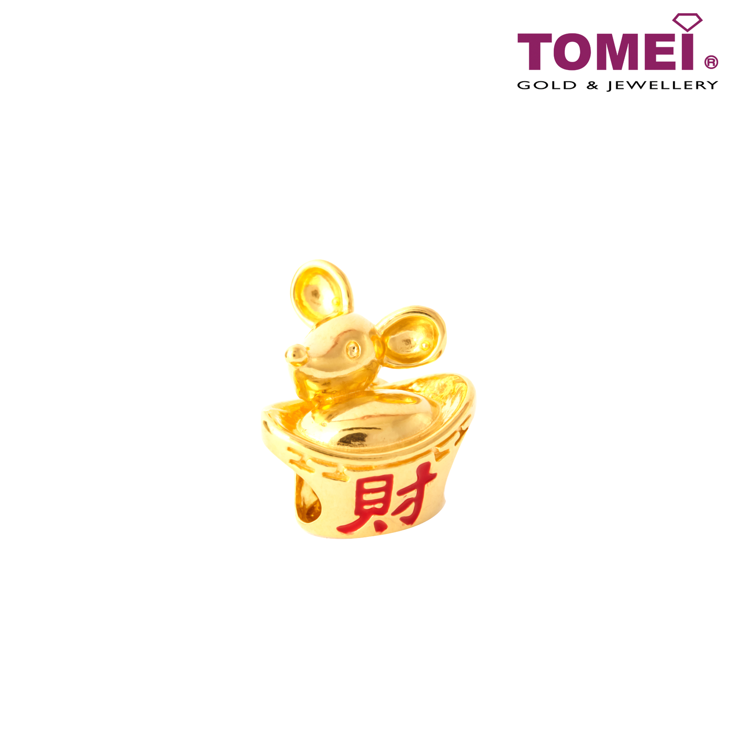 TOMEI Prosperity Sailing of Wealth Rat Charm, Yellow Gold 916