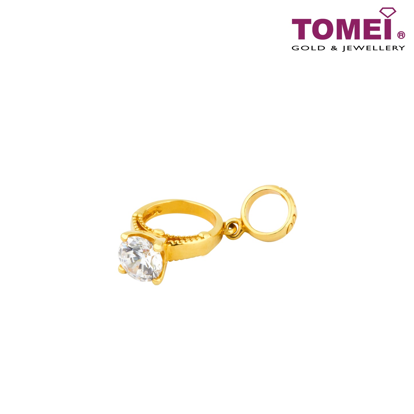 Tribute to Remarkable Women Diamond Ring Chomel Charm, Tomei Yellow Gold 916