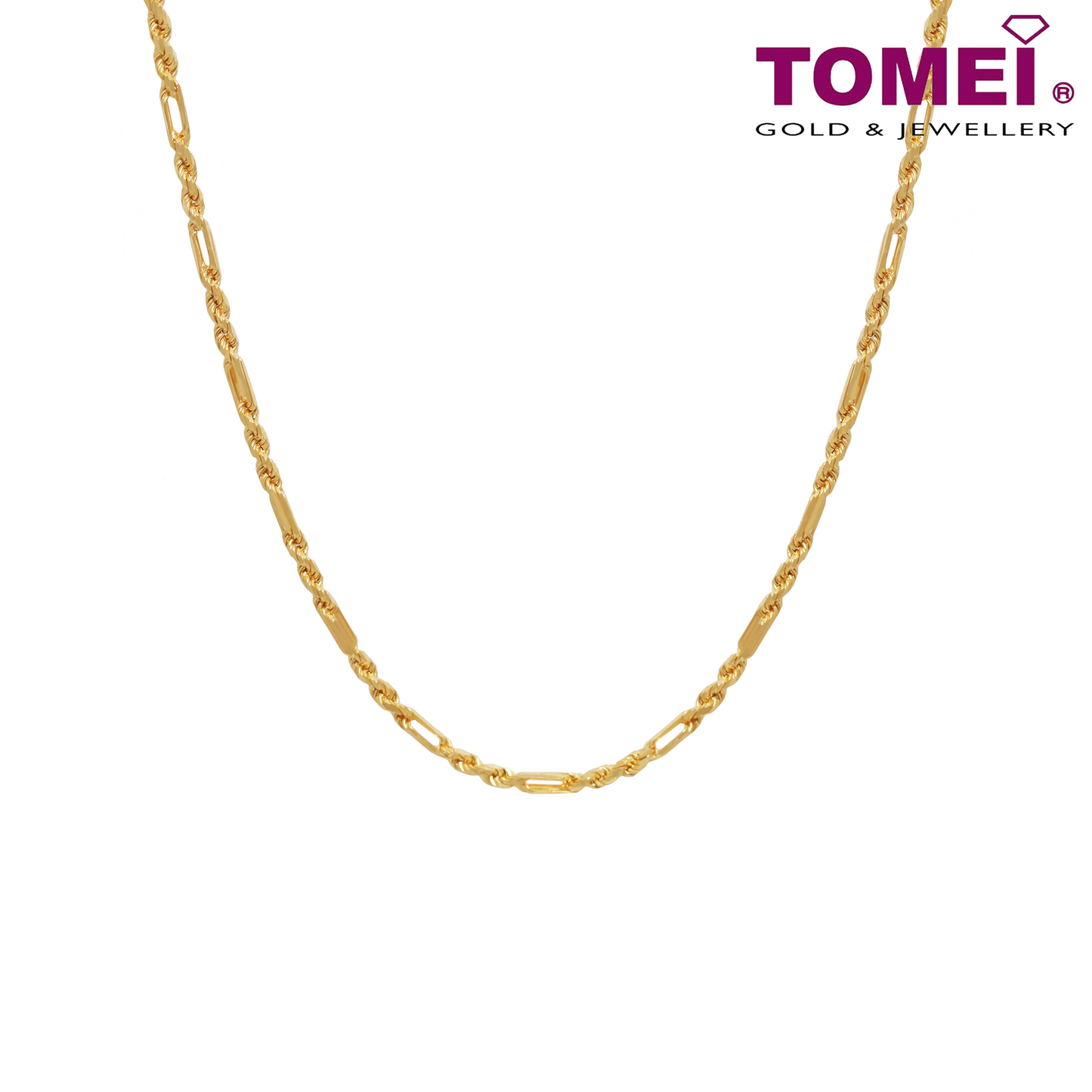 TOMEI Men's Twisted Cable Chain, Yellow Gold 916