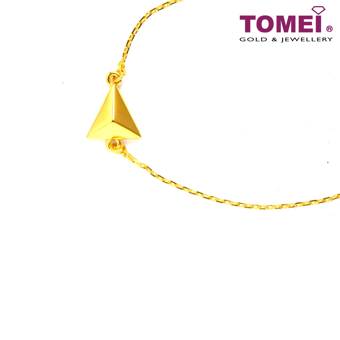 [TOMEI Online Exclusive] Triangle Minimalist Expandable Bracelet, Yellow Gold 999