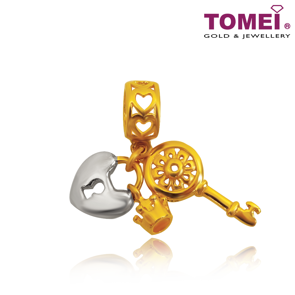 TOMEI Unlock Your Heart Charm | Colors of Memories | Yellow Gold 916