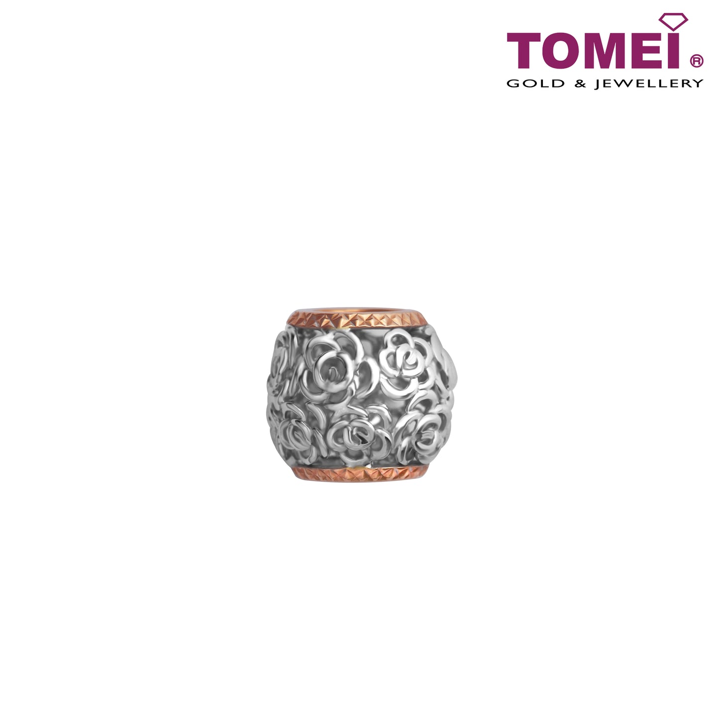 Charm of Crocheted Roses in Intertwined Opulence | Tomei White Gold 585 (14K) (P6119)