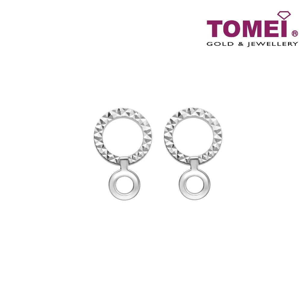 TOMEI 2-Way Earrings, White Gold 585 (E2121) (1.52G)