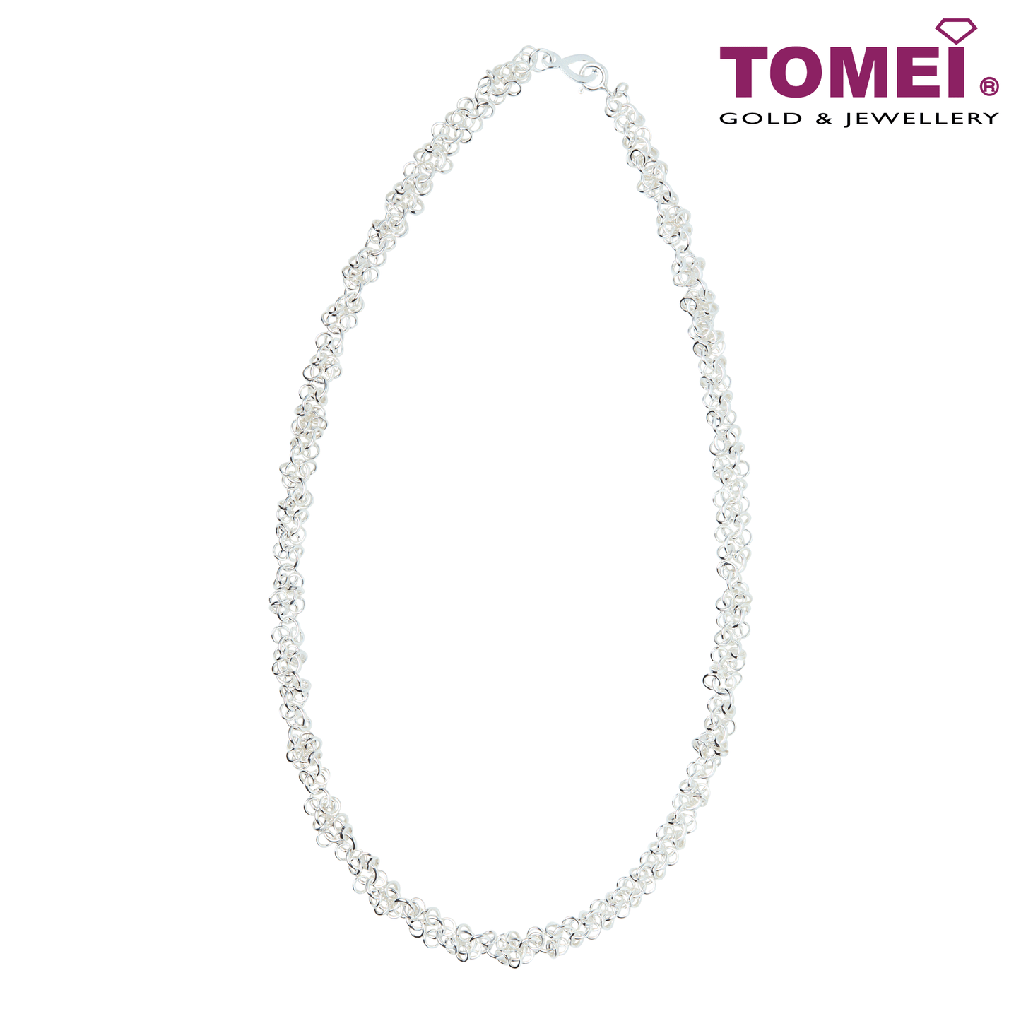 TOMEI Online Exclusive] Frosty Faith Tri-Ring Chain | 45 cm | Tomei Sterling Silver 925 (SN87880)