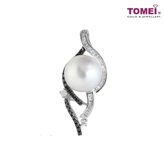 TOMEI South Sea Pearl Pendant, Black & White Diamond  White Gold 750 (P3249)