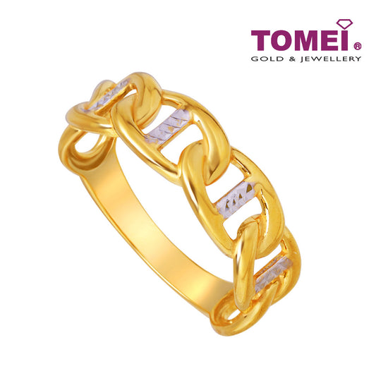 TOMEI Dual-Tone Knotted Ring, Yellow Gold 916