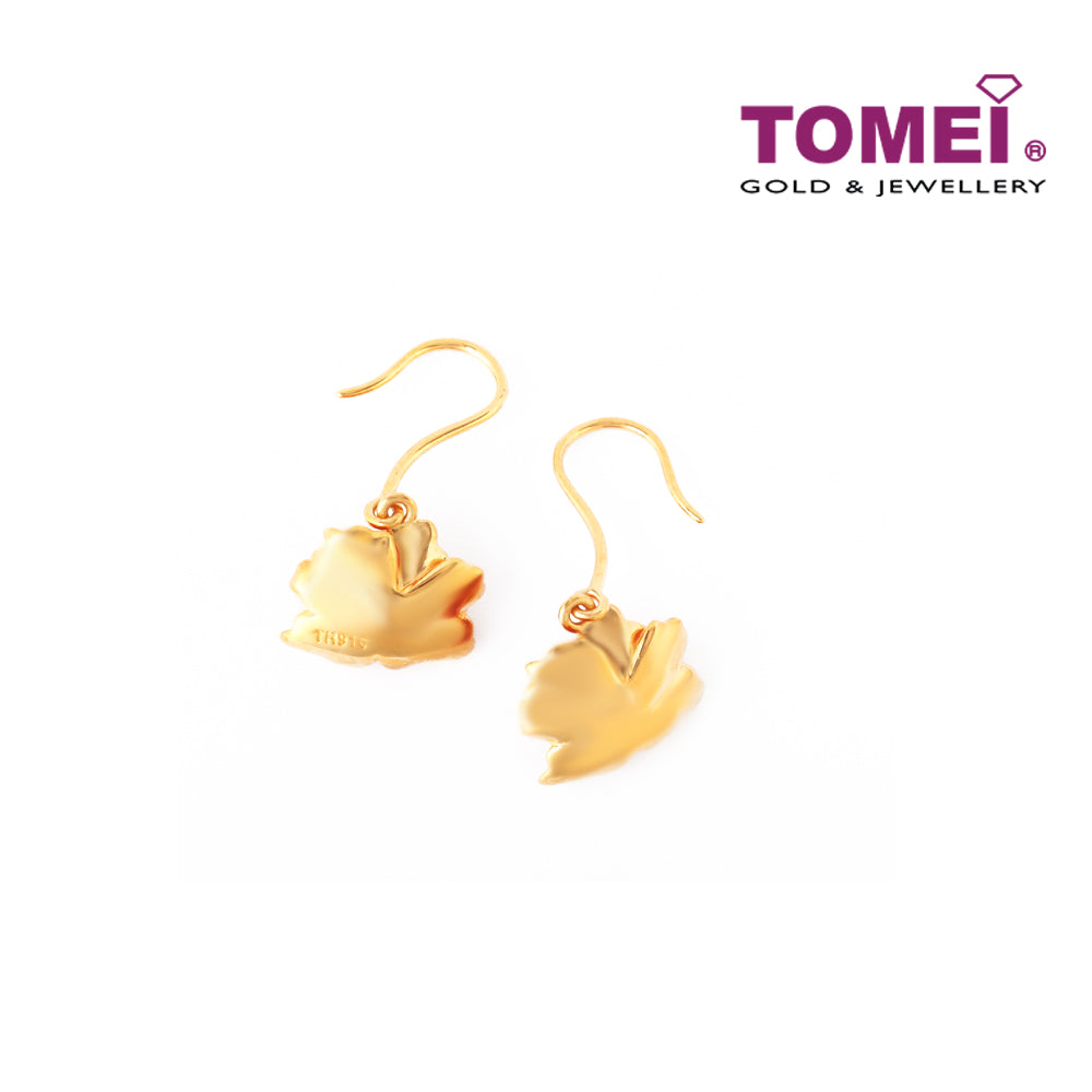 TOMEI Earrings of Fiery Floriated Delights, Yellow Gold 916 (9Q-YG1213E-EC) (5.68G)