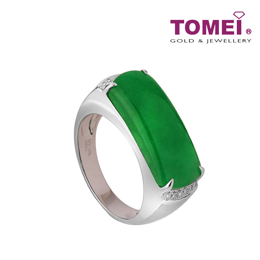 TOMEI Ma An Jade Male Ring, White Gold 750 (BR00565)