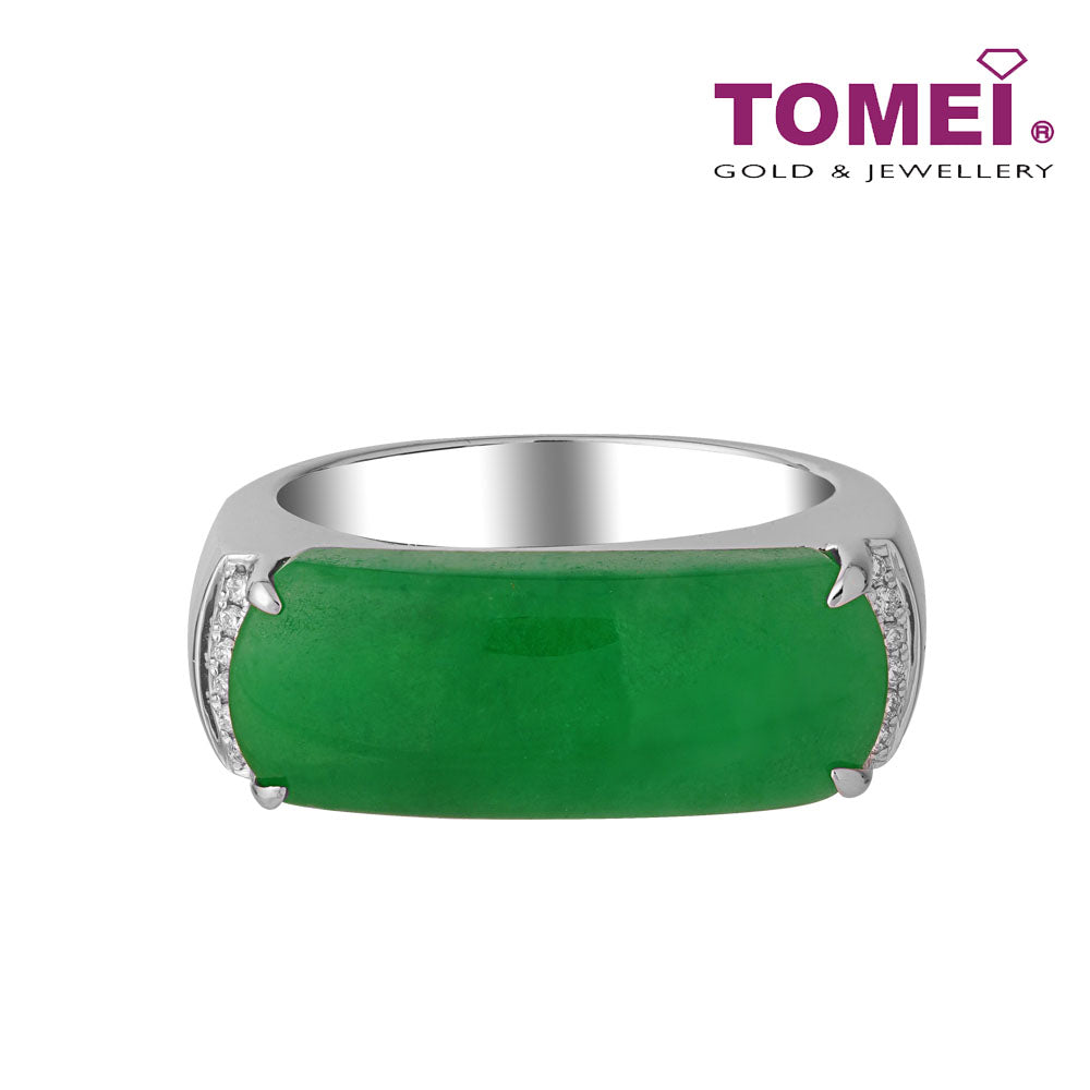 White gold 2025 jade ring