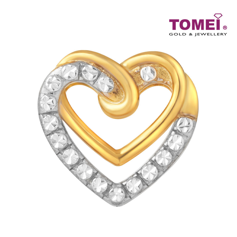 TOMEI Dual-Tone Love Charm, Yellow Gold 916
