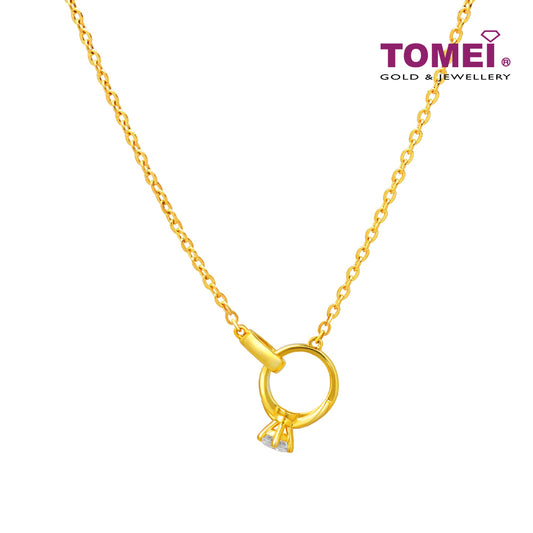 TOMEI Love is Beautiful Collection Ring Necklace, Yellow Gold 916
