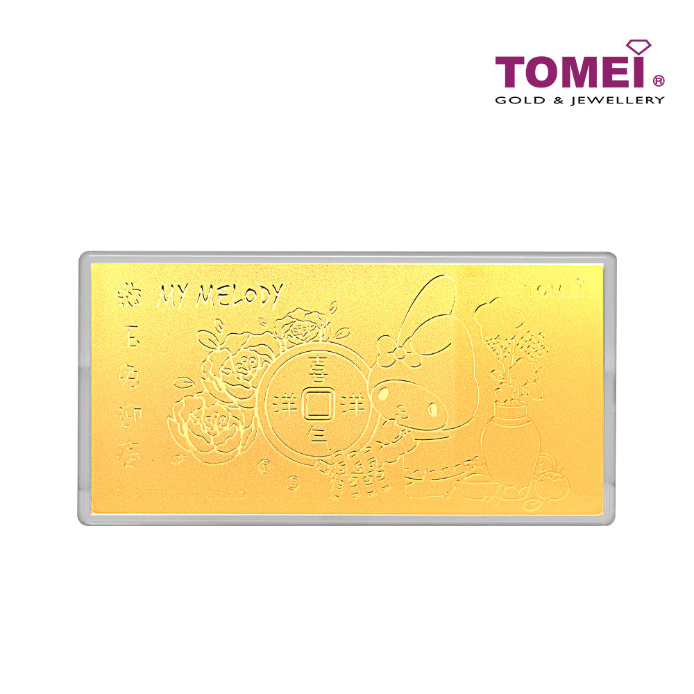 TOMEI X SANRIO My Melody Prosperity Rabbit Gold Foil 1G I Fine Gold 999.9
