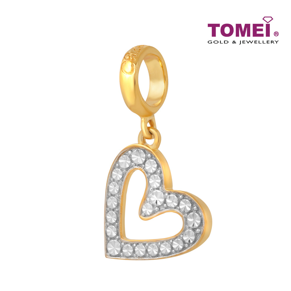 TOMEI Twinkling Heart Charm, Yellow Gold 916