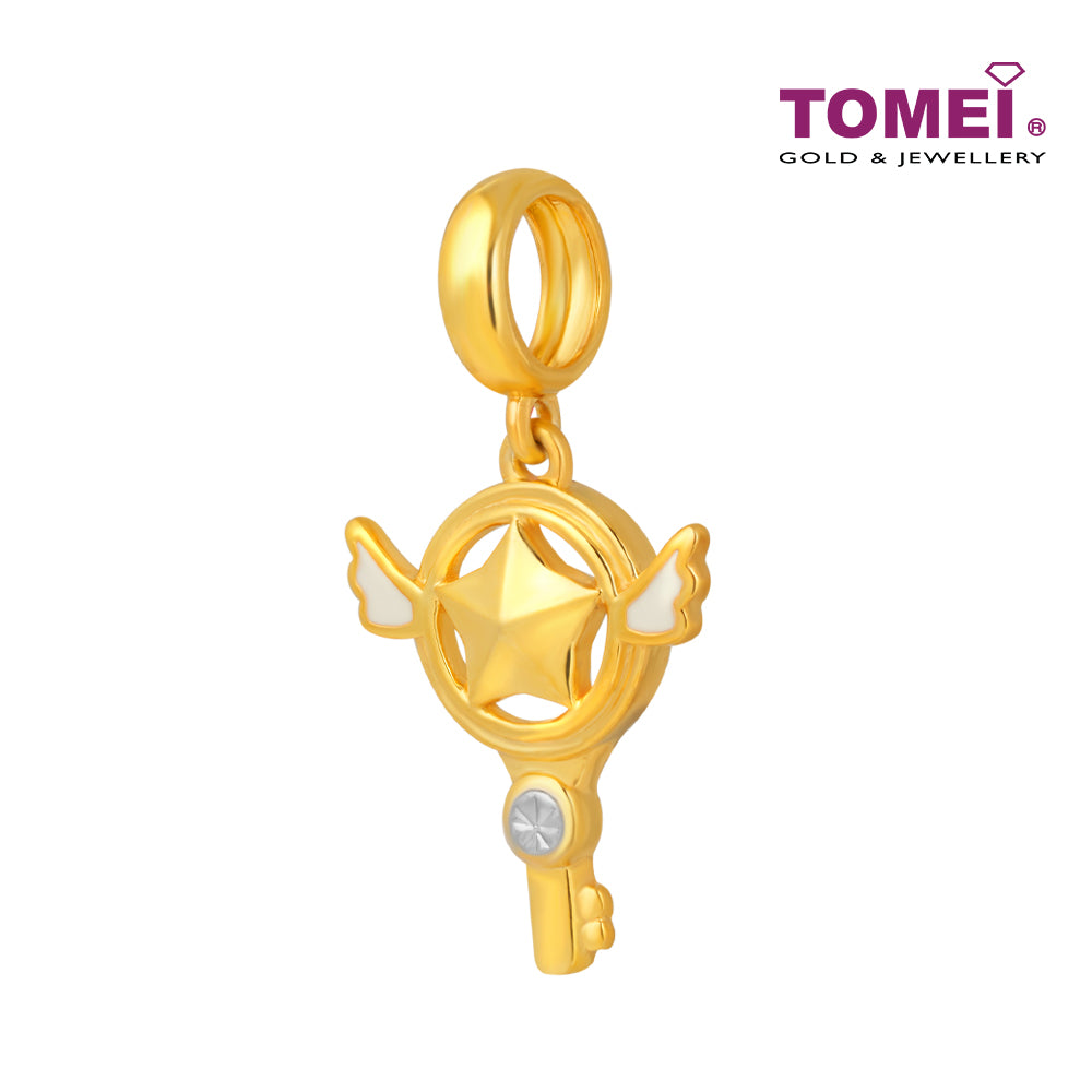 TOMEI The Angel's Key Charm, Yellow Gold 916