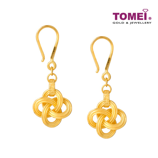 TOMEI X XIFU Infinity Knot Earrings, Yellow Gold 999