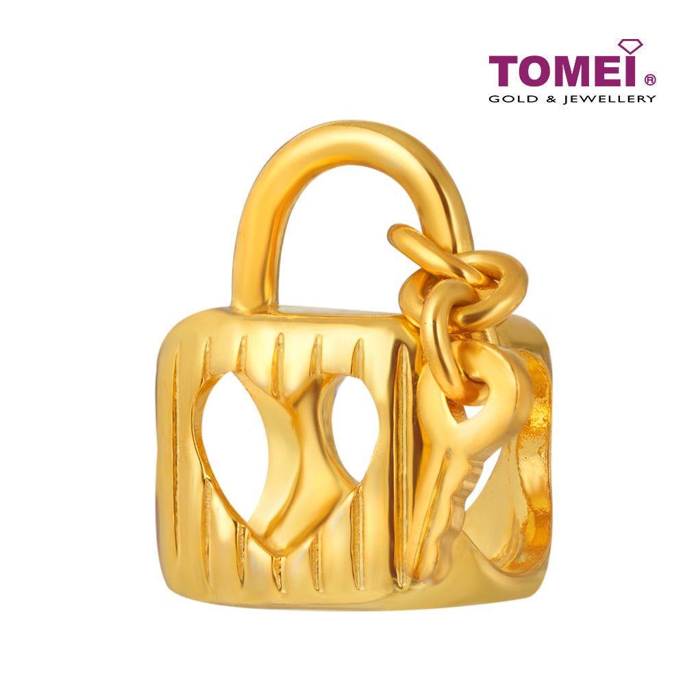 TOMEI Love Lock Charm, Yellow Gold 916