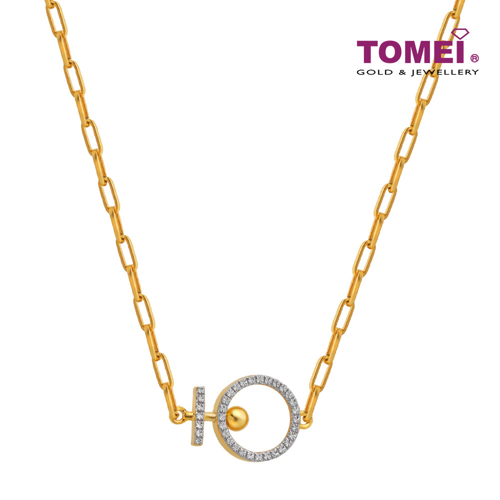 TOMEI Diamond Cut Collection Necklace Of Auspicious, Yellow Gold 916