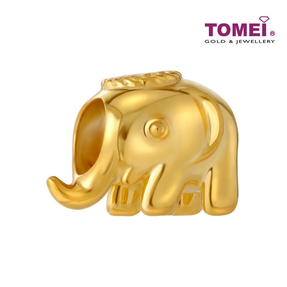 TOMEI ???? Wealthy Elephant Charm, Yellow Gold 916