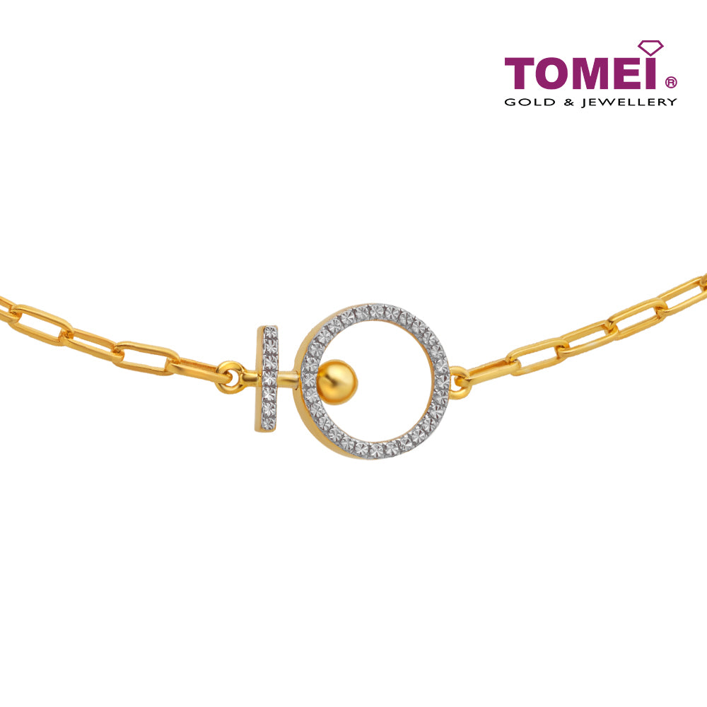 TOMEI Diamond Cut Collection Bracelet Of Auspicious, Yellow Gold 916