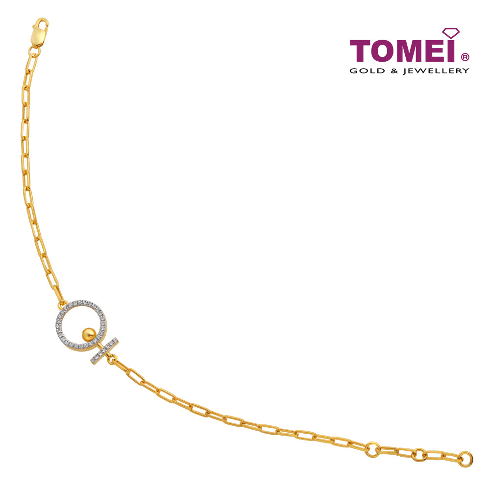 TOMEI Diamond Cut Collection Bracelet Of Auspicious, Yellow Gold 916