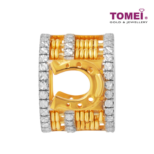 TOMEI Diamond Cut Collection Rolling Horseshoe Abacus Pendant, Yellow Gold 916