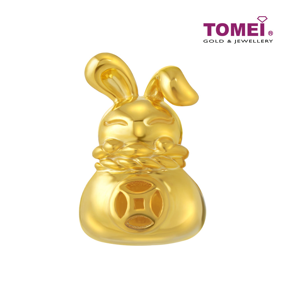 TOMEI Prosperity Rabbit Charm, Yellow Gold 916