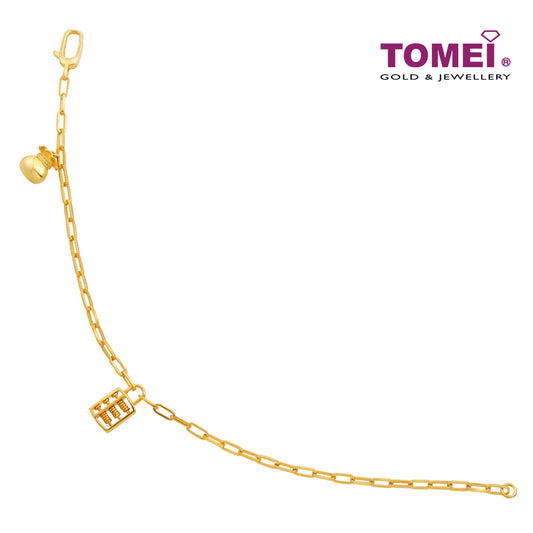 TOMEI Abacus & Money Bag Bracelet, Yellow Gold 916