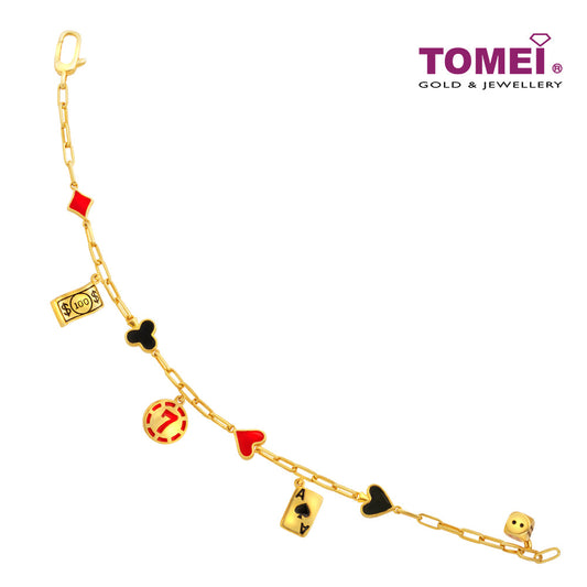 TOMEI  Colorful Lucky Charm Bracelet, Yellow Gold 916