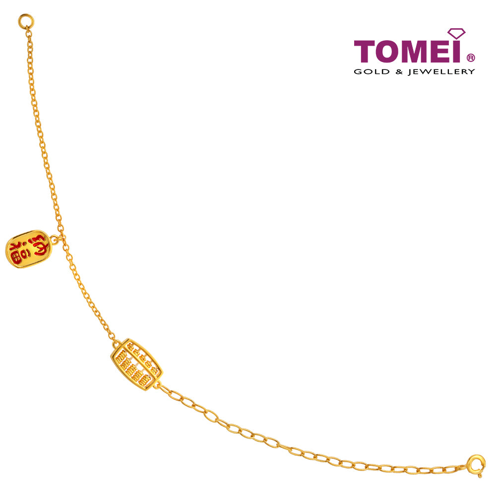 TOMEI Dual-Chain Bracelet With Abacus, Yellow Gold 916
