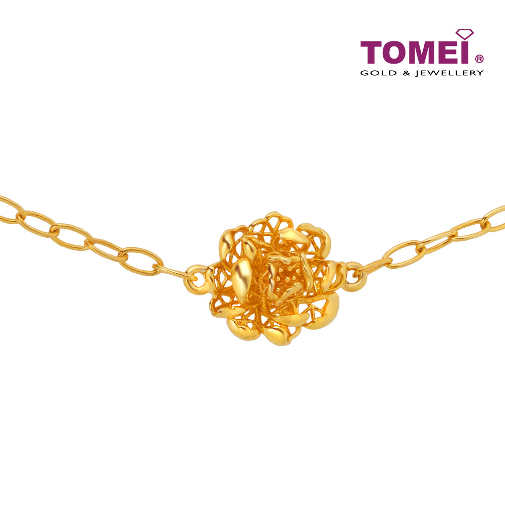 TOMEI Blooming Peony Flower Bracelet, Yellow Gold 916