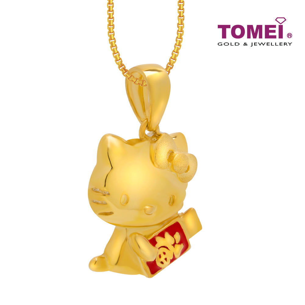 TOMEI X SANRIO Hello Kitty With Red Packet Pendant, Yellow Gold 916
