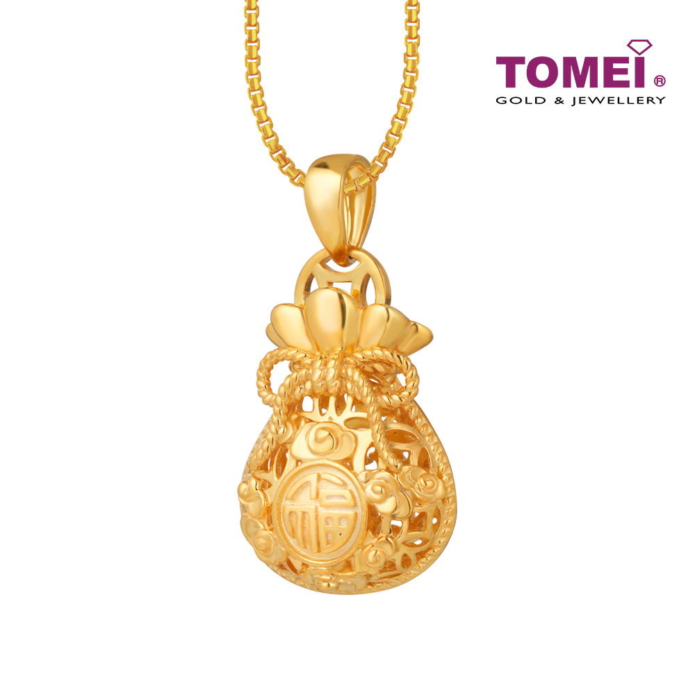 TOMEI Money Bag Pendant, Yellow Gold 916