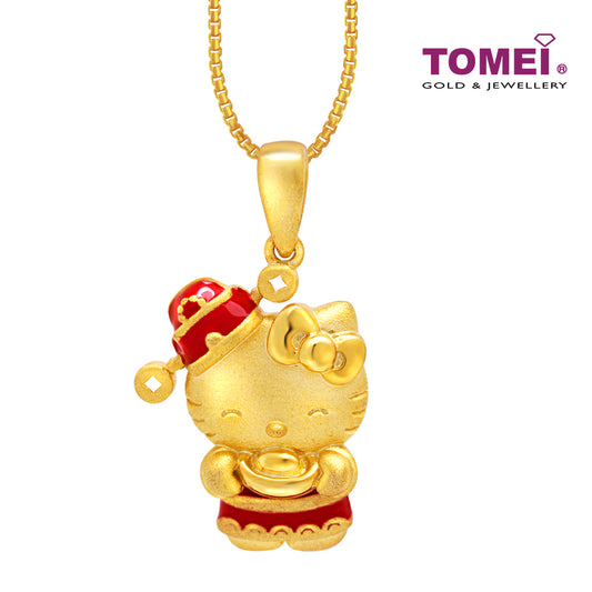 TOMEI X SANRIO Hello Kitty With Chinese Ingot Pendant, Yellow Gold 916