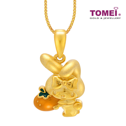 TOMEI X SANRIO My Melody With Fruit Pendant, Yellow Gold 916