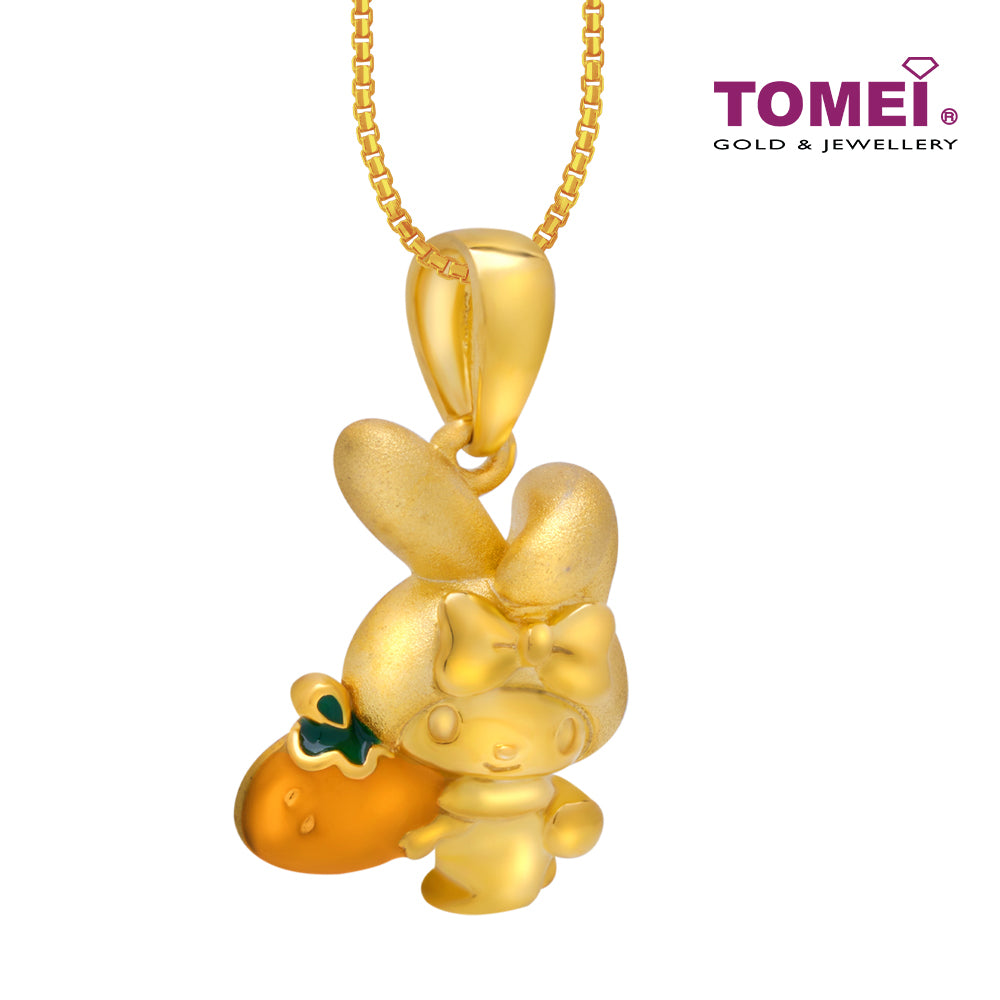 TOMEI X SANRIO My Melody With Fruit Pendant, Yellow Gold 916