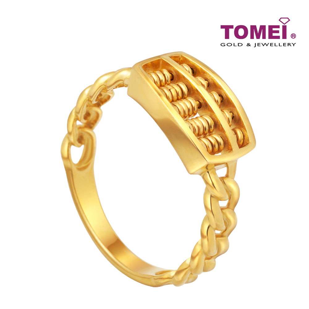 TOMEI Abacus Link Ring, Yellow Gold 916