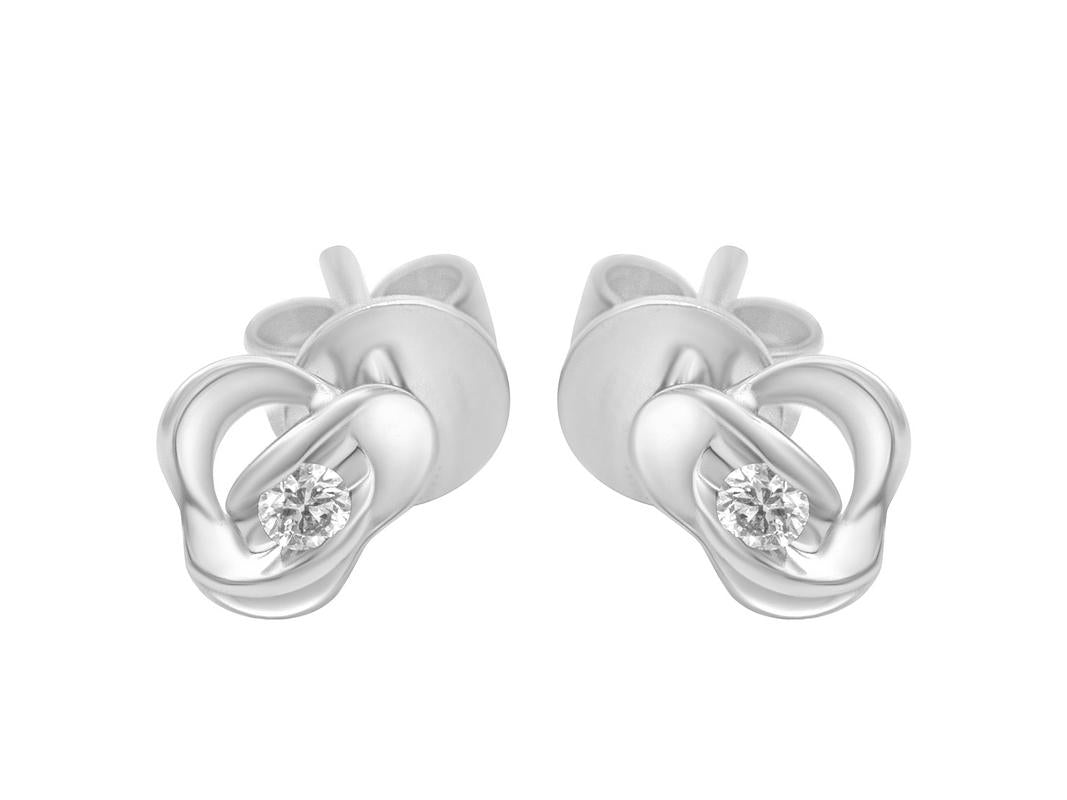 Tomei White Gold 585 (14K) Diamond Earrings (E1487)