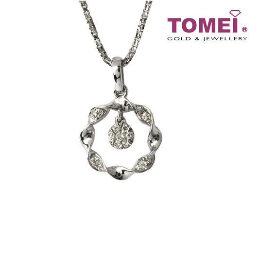 Diamond Necklace of  Gyration with Glamorous Sparkles in Motion | Tomei White Gold 375 (9K) (PD19115)